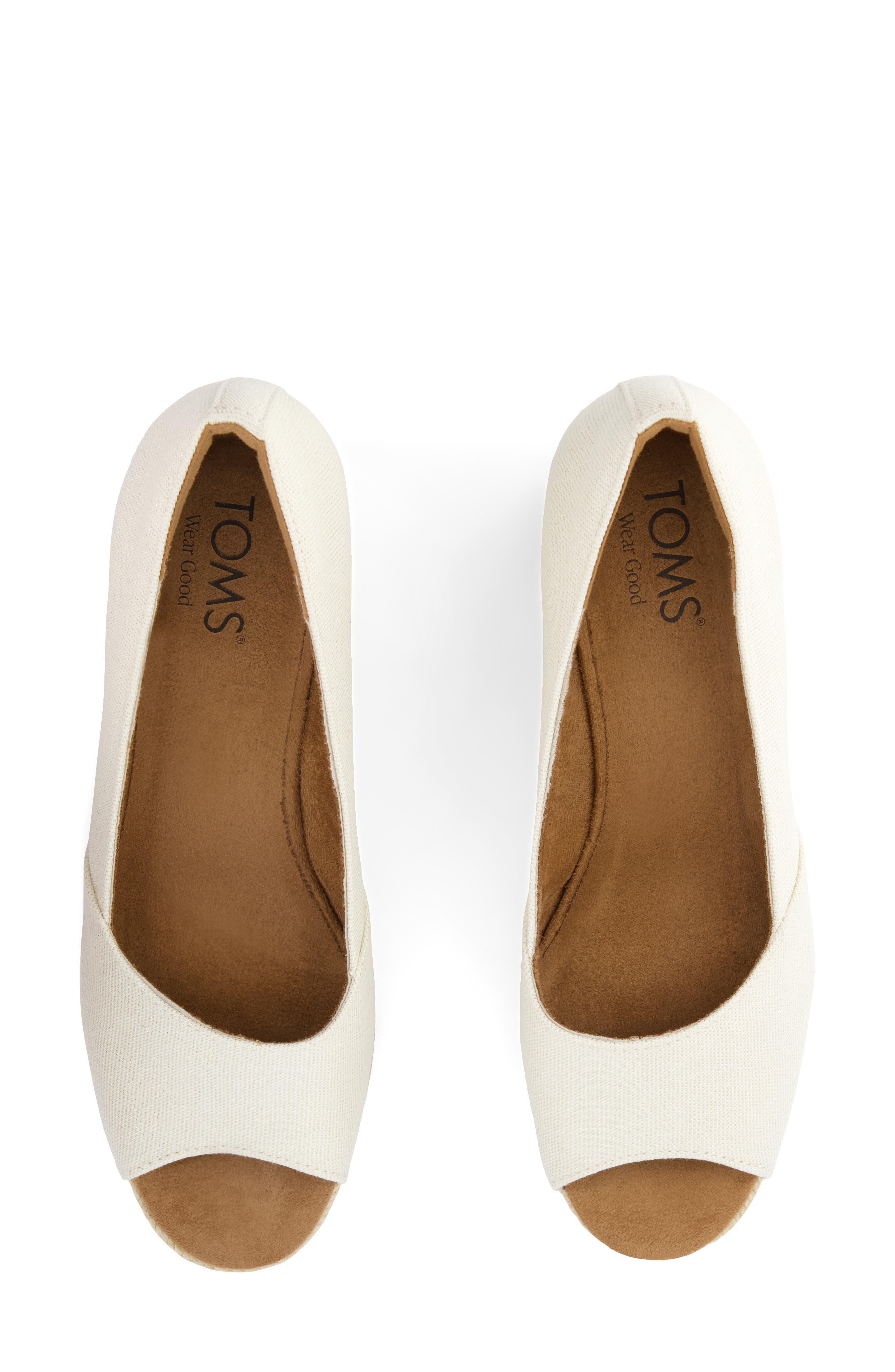 TOMS Rania Peep Toe Wedge Pump, Alternate, color, 