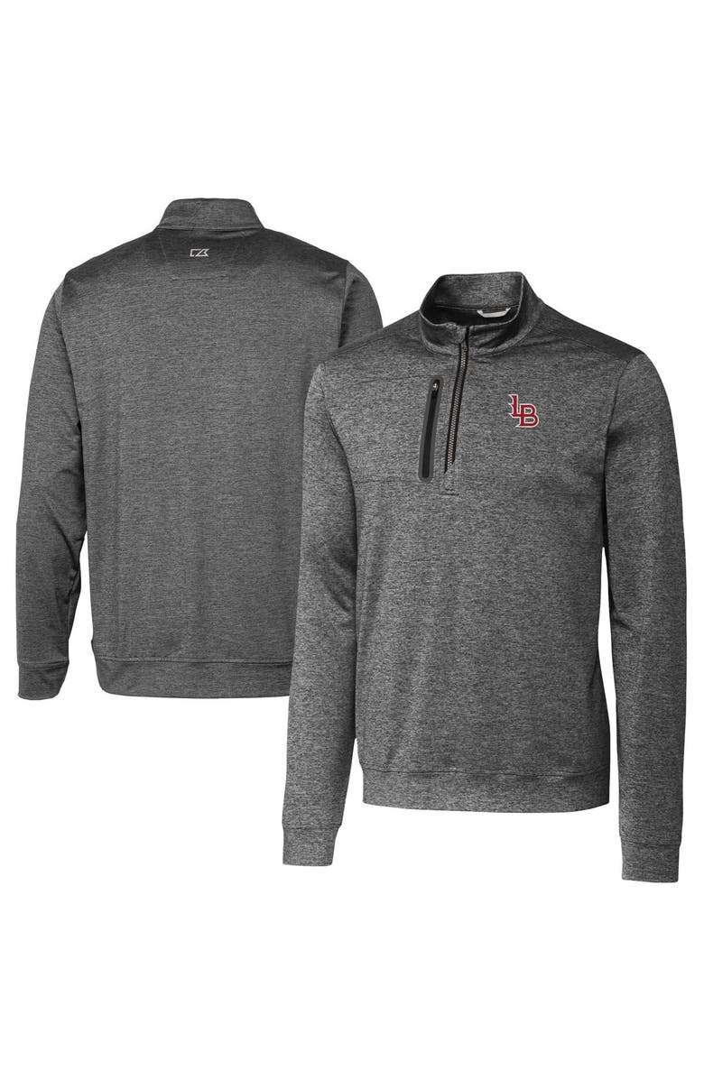 Cutter & Buck Men's Cutter & Buck  Gray Louisville Bats Big & Tall Stealth Heathered Quarter-Zip Pullover Top, Main, color, 