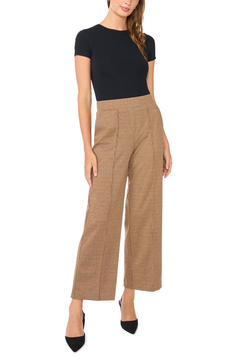 Pintuck Front Wide Leg Ankle Pants, Alternate, color, FALL CAMEL