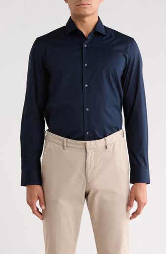 Premium Slim Fit Long Sleeve Stretch Cotton Button-Up Shirt