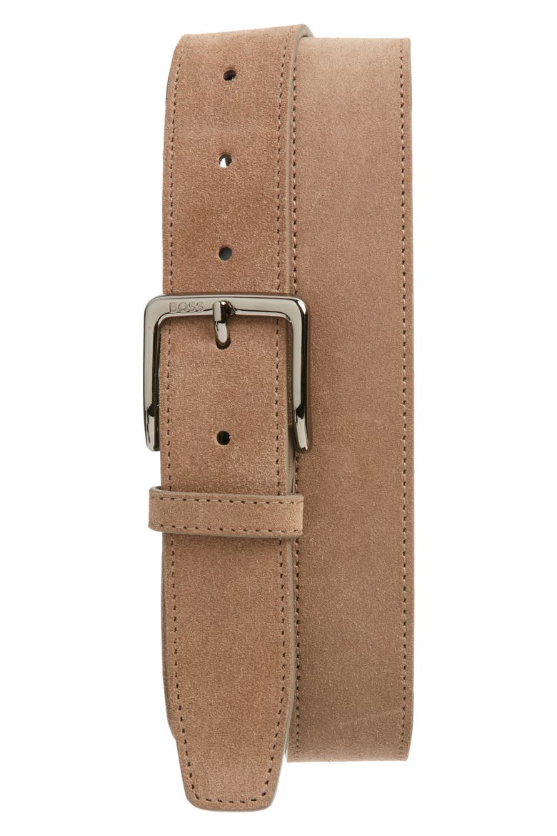 Ronnie Suede Belt, Main, color, MEDIUM BEIGE