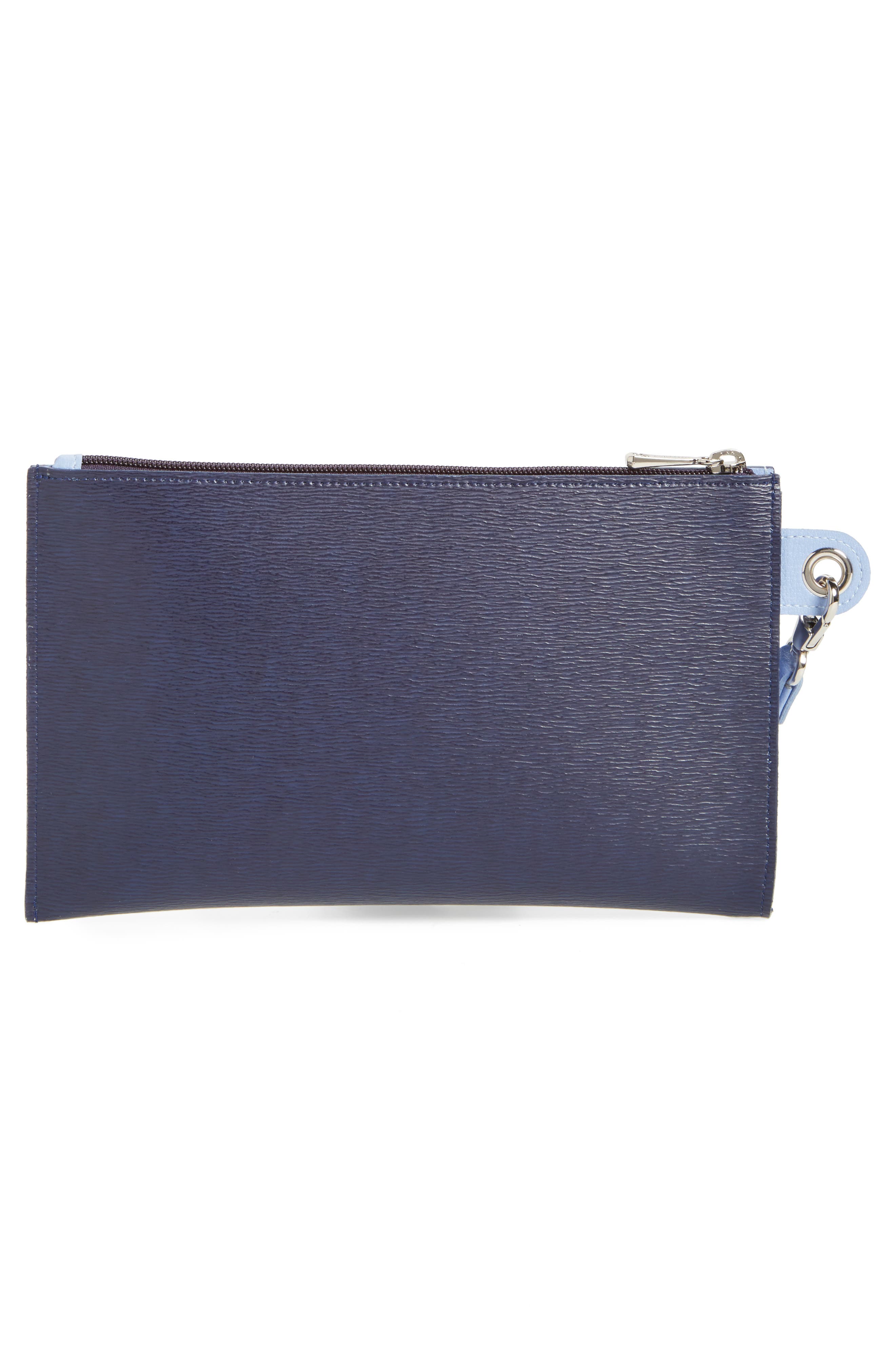 Roseau Flat Cosmetics Case, Alternate, color, NAVY