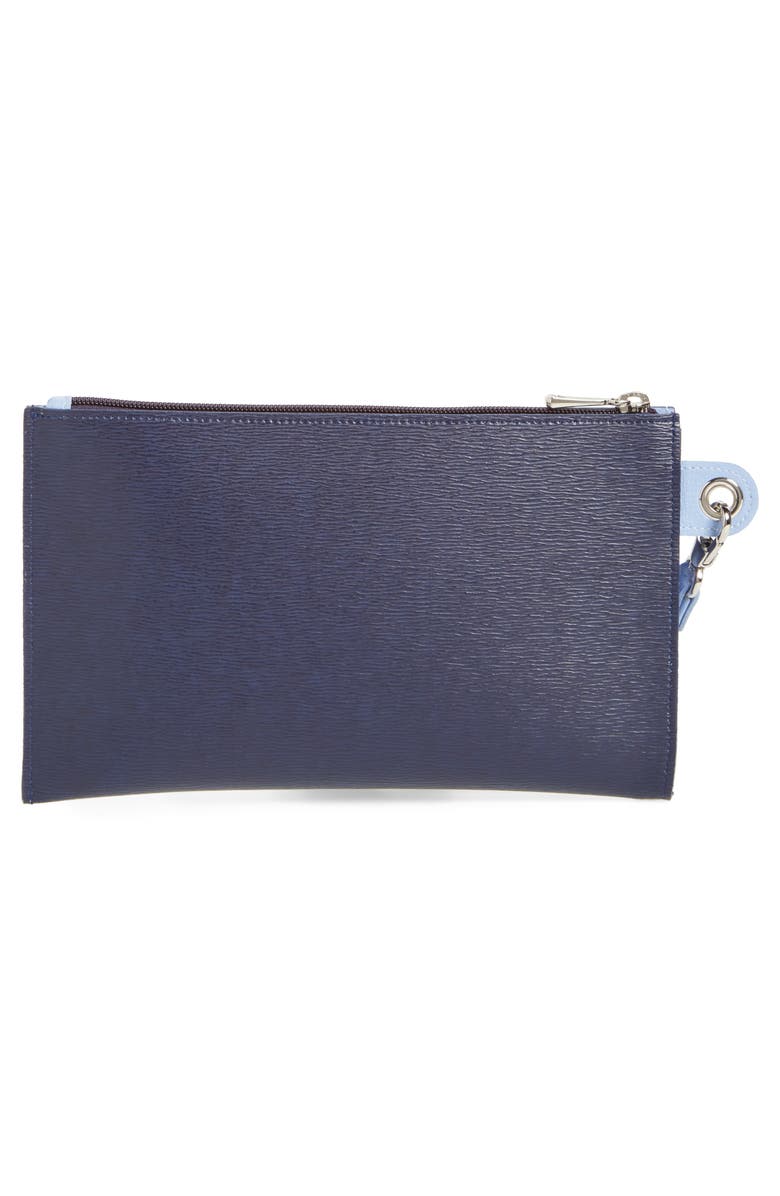 Longchamp Roseau Flat Cosmetics Case, Alternate, color, Navy