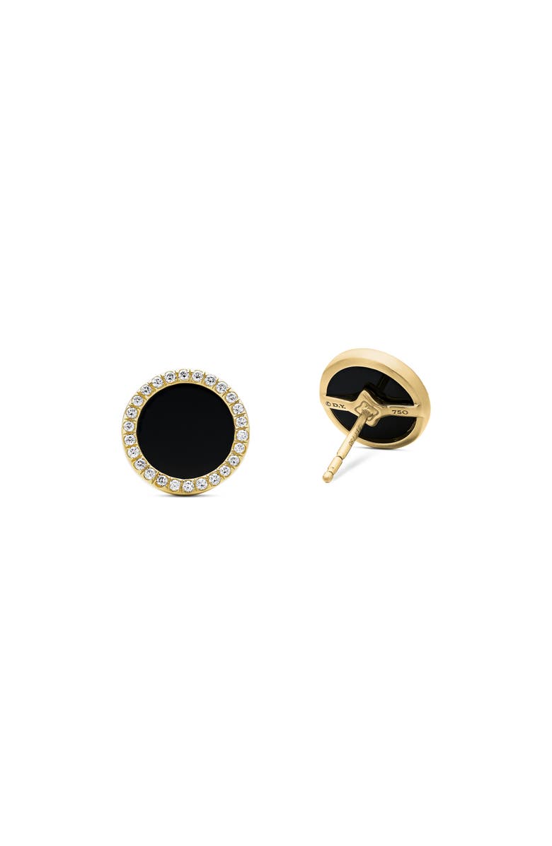 David Yurman Petite DY Elements<sup>®</sup> Stud Earrings in 18K Gold with Black Onyx & Pavé Diamonds, Alternate, color, 