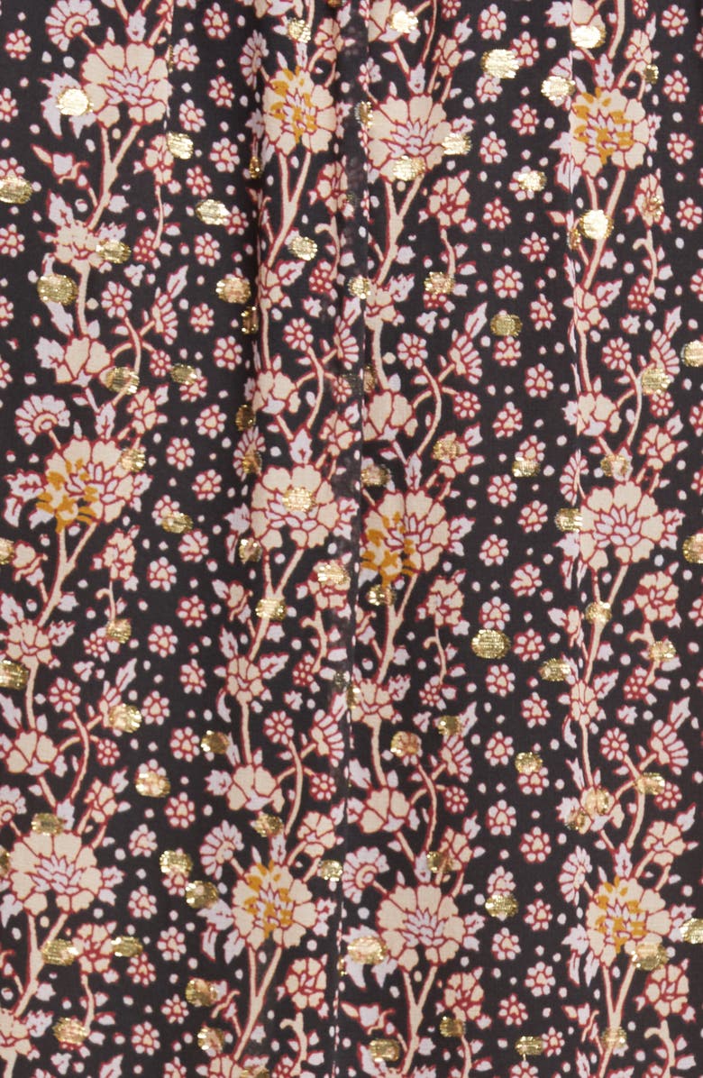 Ulla Johnson Alessandra Jacquard Dot Long Sleeve Silk Blend Midi Dress, Alternate, color,