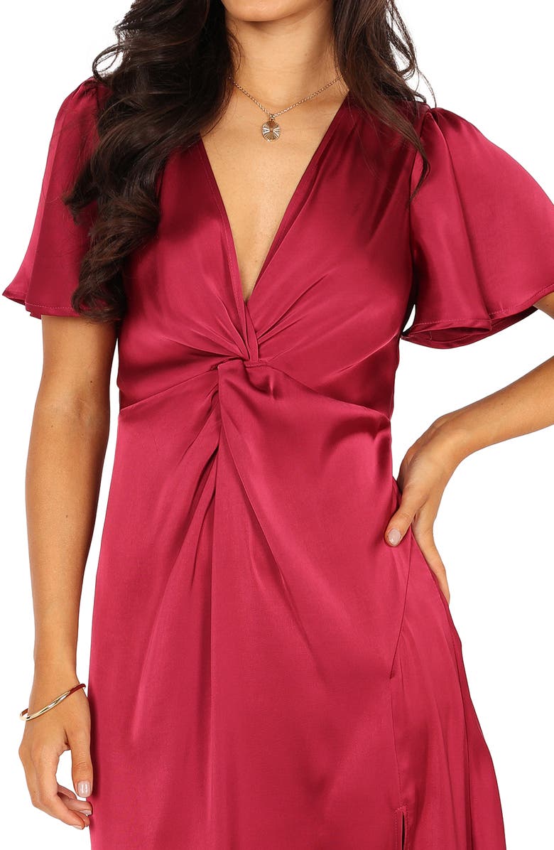 Petal & Pup Hathaway Gathered Satin Dress, Alternate, color, 