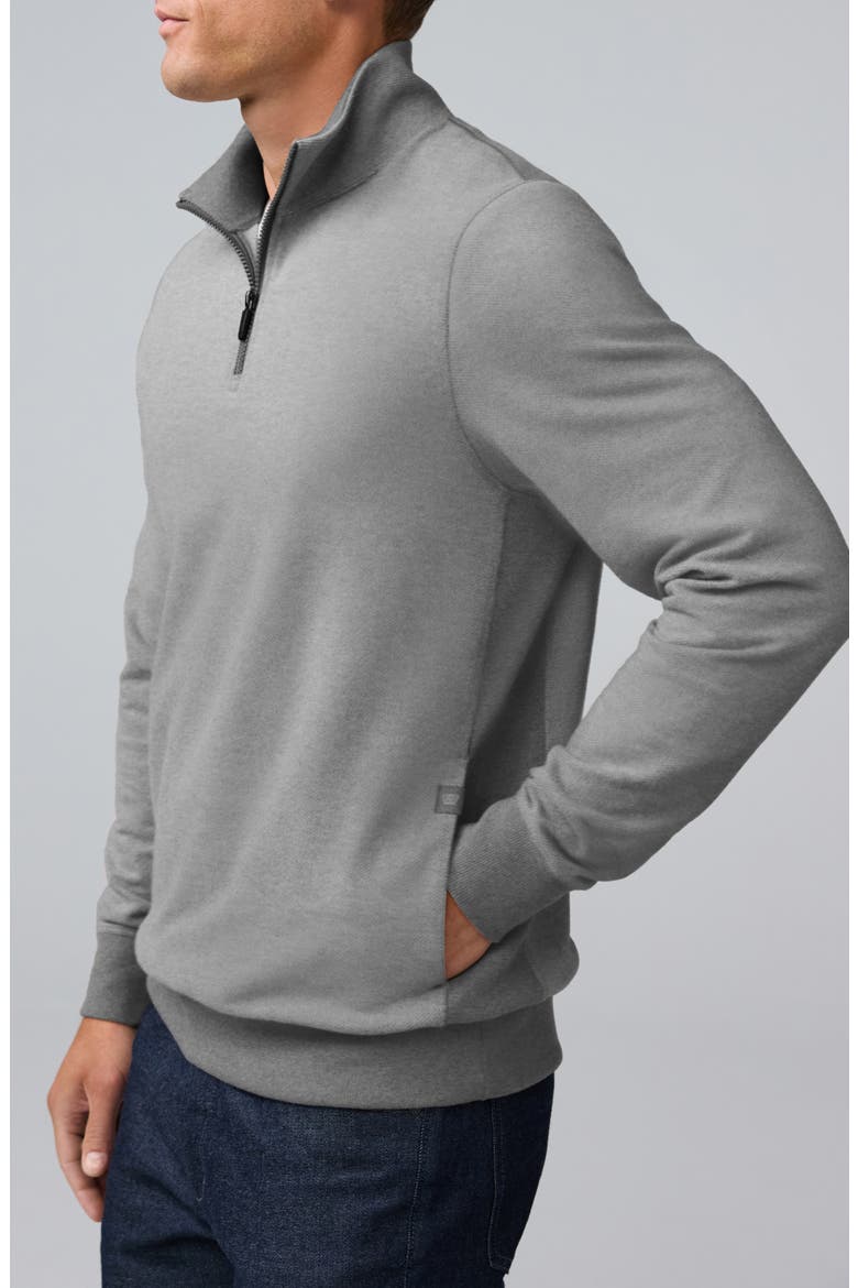 Ace Cotton Blend French Terry Half Zip Pullover, Alternate, color, MEDIUM GREY HEATHER