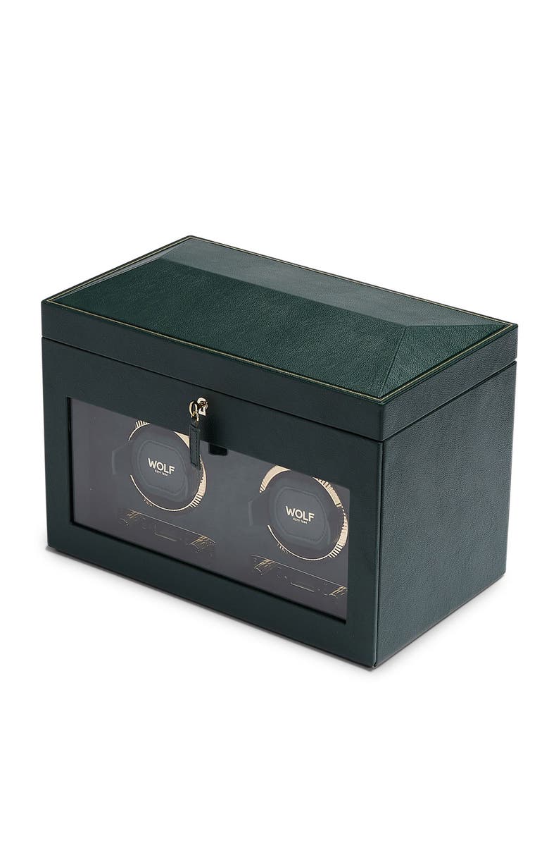 WOLF British Racing Double Watch Winder with Storage, Alternate, color, Green
