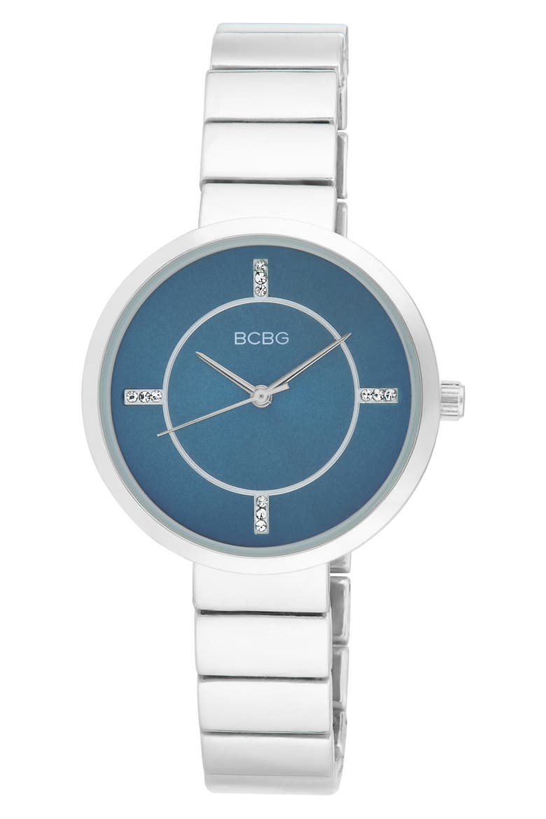 Crystal Bracelet Strap Watch, 36mm, Main, color, SILVER