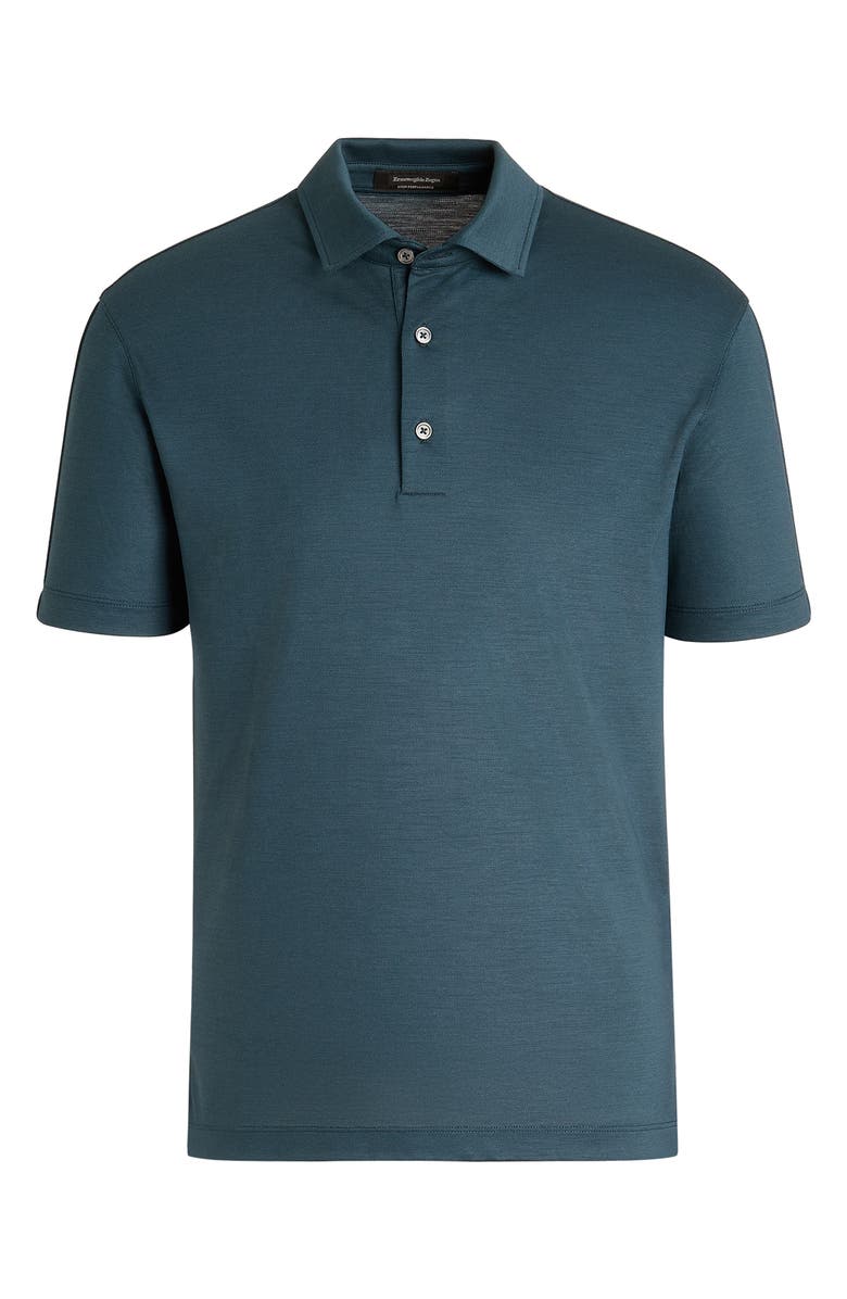 ZEGNA High Performance<sup>™</sup> Wool Jersey Short Sleeve Polo, Alternate, color,