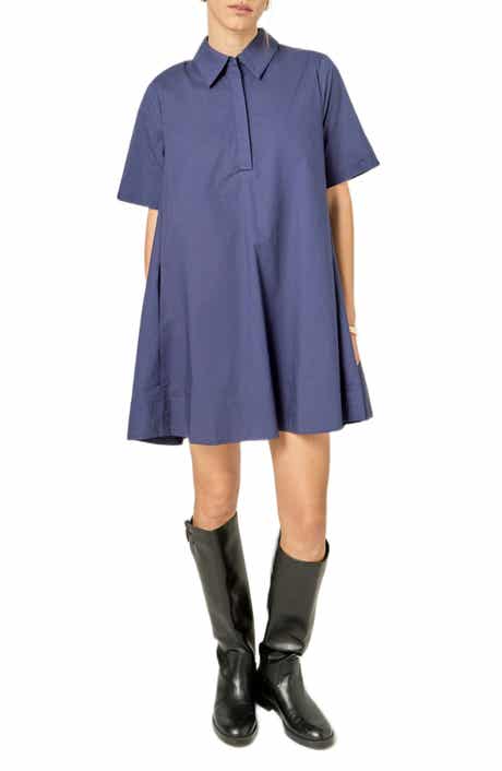 English Factory Short Sleeve Cotton Shirtdress