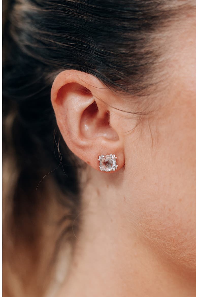 Dew Drop White Topaz Cluster Stud Earrings, Alternate, color, SILVER/ WHITE TOPAZ