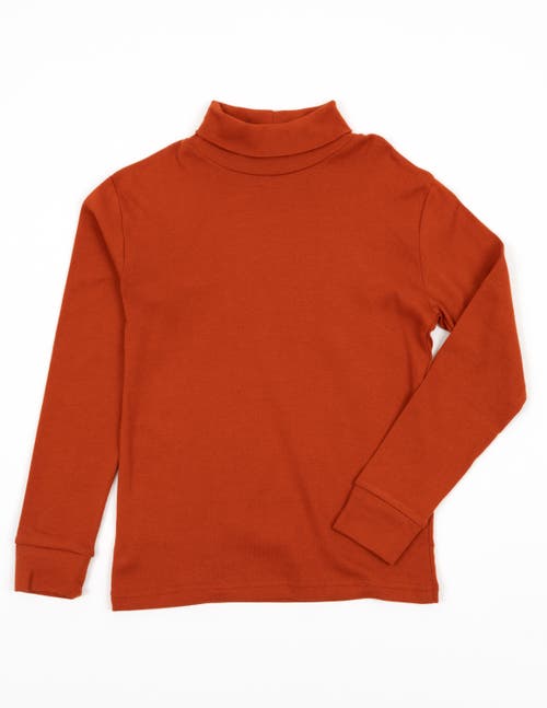 Leveret Kids Turtleneck, 100% Cotton, Solid Colors In Orange