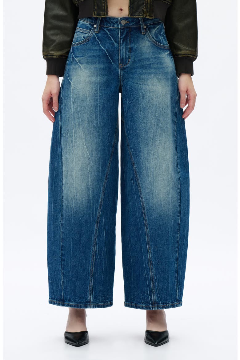 Mid Rise Wide Barrel Jeans, Main, color, RETRO MEDIUM BLUE