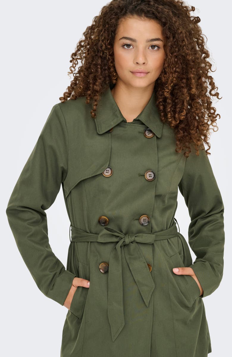 Only Valerie Water Resistant Trench Coat, Alternate, color, Grape Leaf