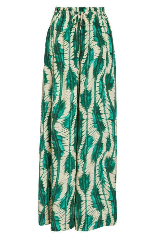 Ulla Johnson Sawyer Print Wide Leg Pants In Acacia