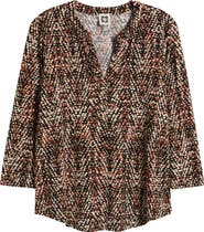 AK ANNE KLEIN Split Neck Tunic