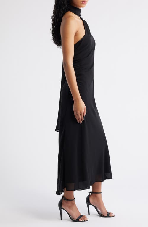 Mango Eva One Shoulder Gown In Black
