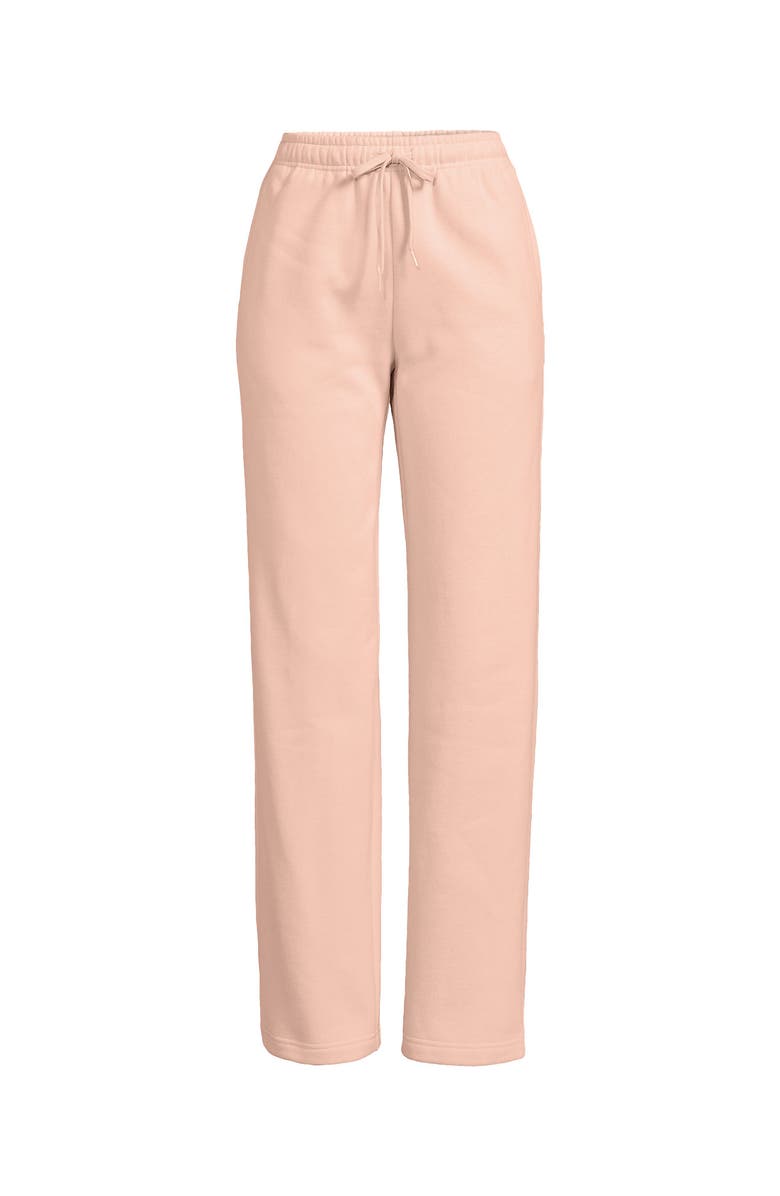 Lands
 End Serious Sweats High Rise Relaxed Straight Leg Pants, Alternate, color, Soft Mineral Blush