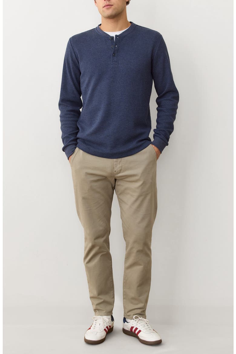 Long Sleeve Waffle Henley, Alternate, color, BLUE