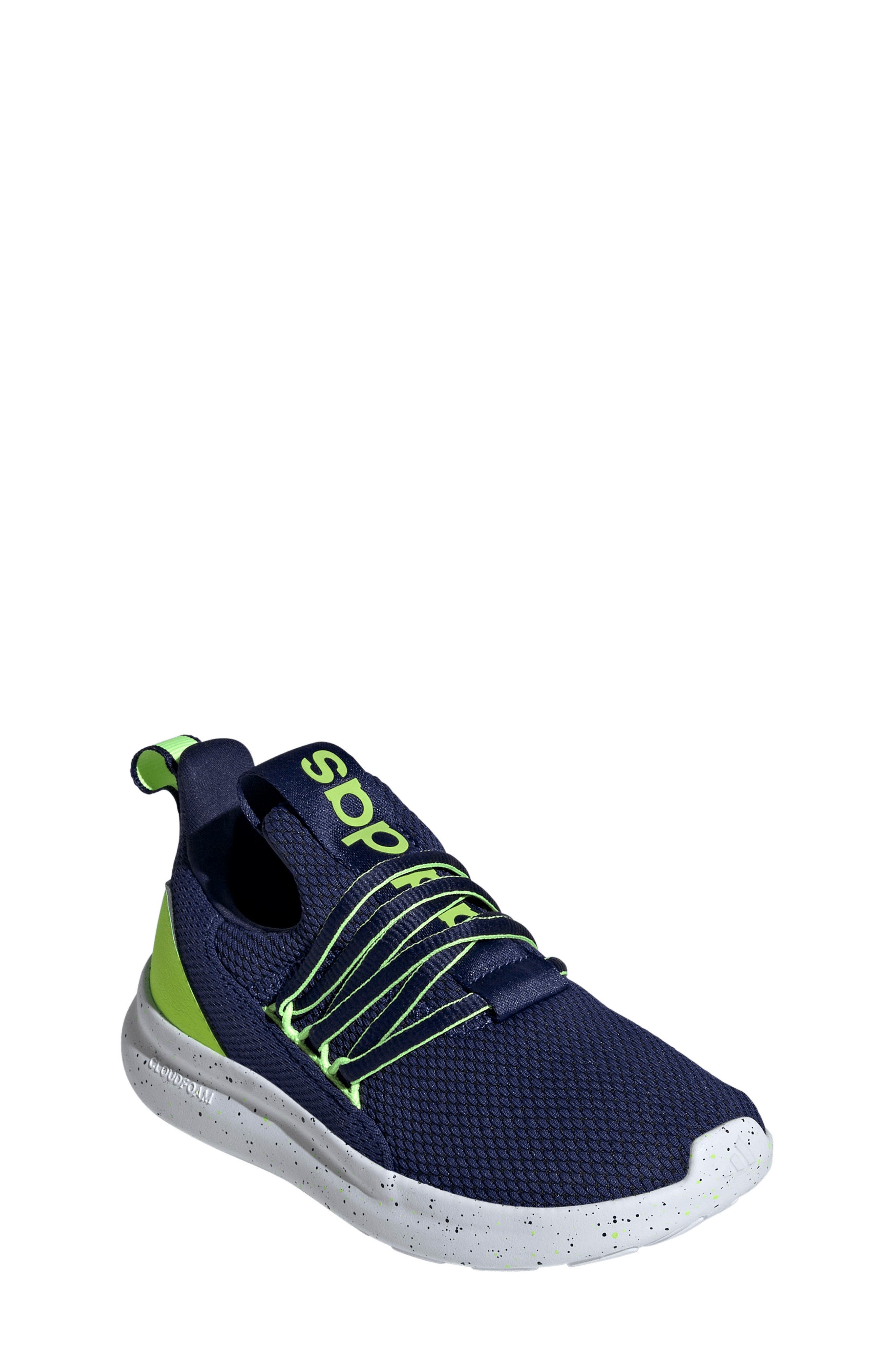 adidas Kids' Lite Racer Adapt 7.0 Sneaker, Main, color, Dark Blue/ Lemon/ Solar Slime