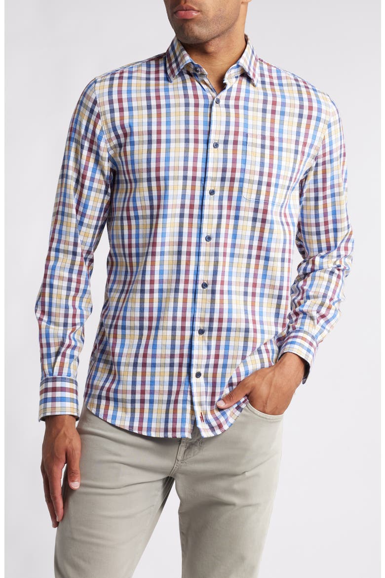 Dartmouth Plaid Button-Up Shirt, Main, color, MERLOT
