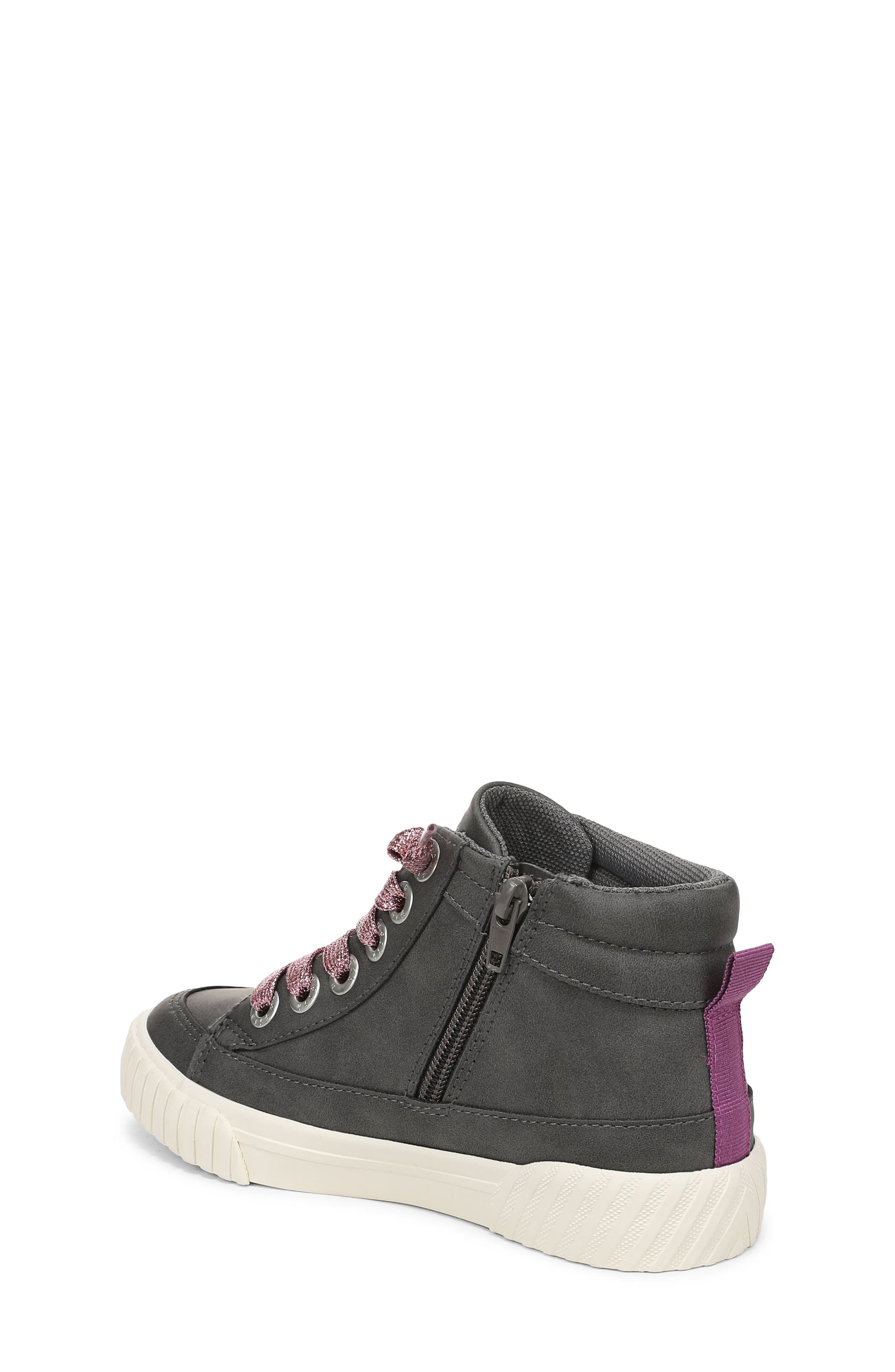 Kids' Wander Up2 High Top Sneaker, Alternate, color, CHARCOAL FAUX NUBUCK