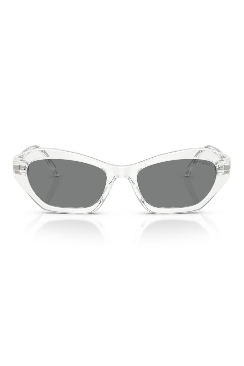 54mm Cat Eye Sunglasses, Main, color, TRANSPARENT / DARK GREY