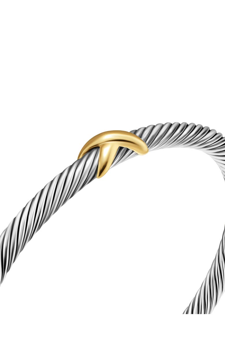 David Yurman X Classic Cable Station Bracelet in Sterling Silver with 14K Gold, 4mm, Alternate, color, Silver/ Gold