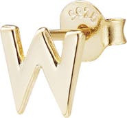 ADORNIA FINE Initial 925 Sterling Silver Stud Earring