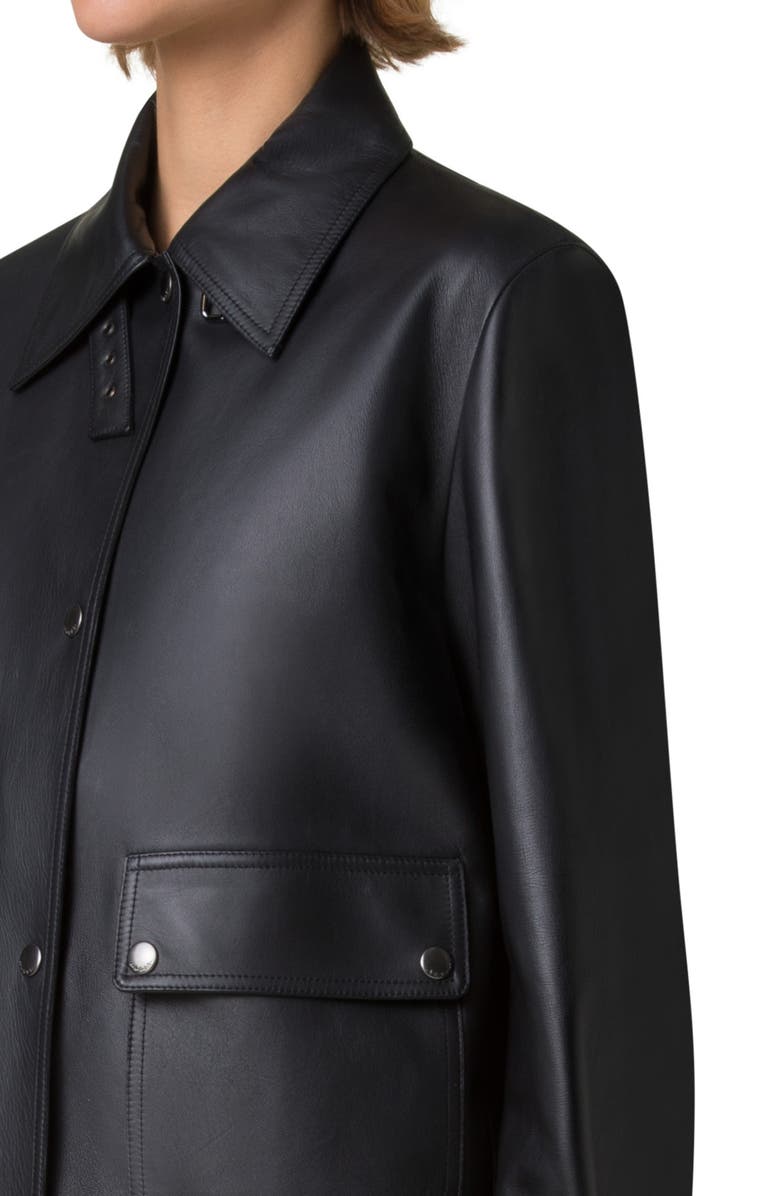 Akris Arthos Lambskin Leather Jacket, Alternate, color, Black