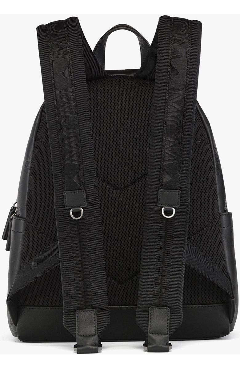 MCM Small Stark Backpack in Maxi Monogram Leather, Alternate, color, Black