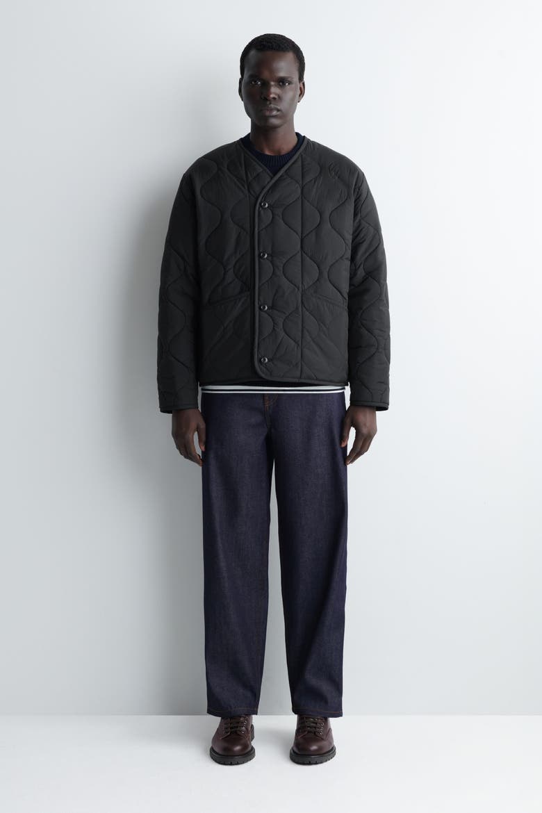 Reversible Quilted Jacket, Main, color, BLACK