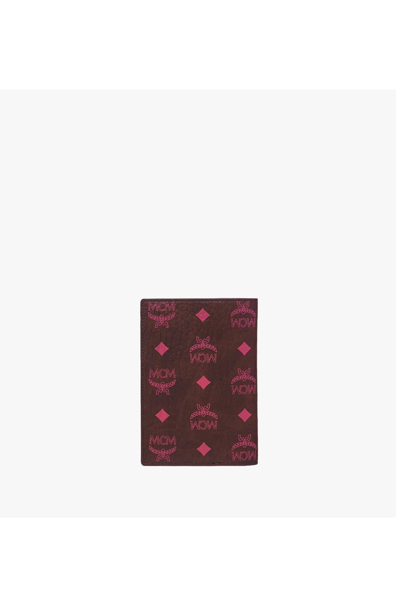MCM Ottomar Passport Holder in Visetos, Alternate, color, Cinnamon