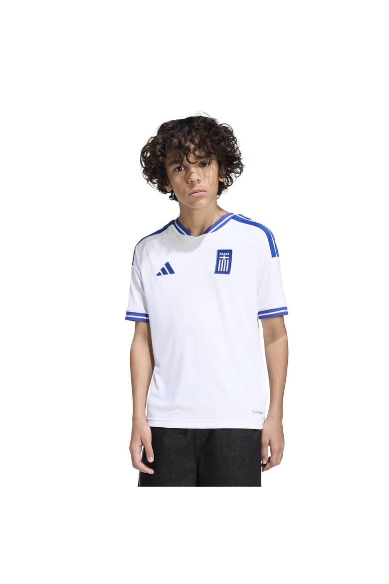 Youth adidas White Greece National Team FIFA x World Cup 2026 Replica Jersey, Alternate, color, White