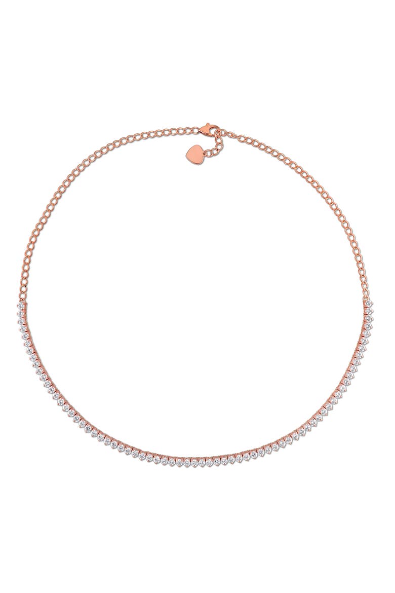 Lab-Grown Diamond Semi-Tennis Necklace 14k, Alternate, color, Rose Gold