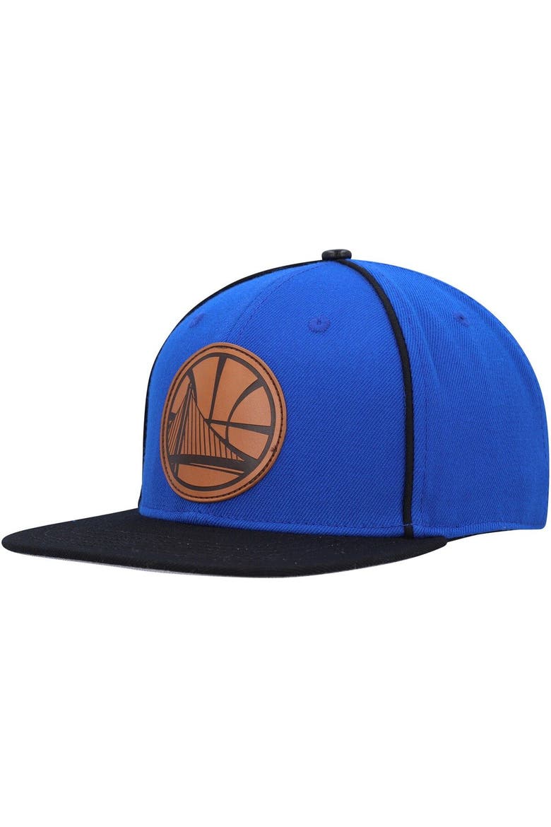 Men's Pro Standard  Royal/Black Golden State Warriors Heritage Leather Patch Snapback Hat, Alternate, color, Royal