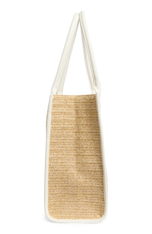 Bcbg Straw Tote Bag In Natural/white
