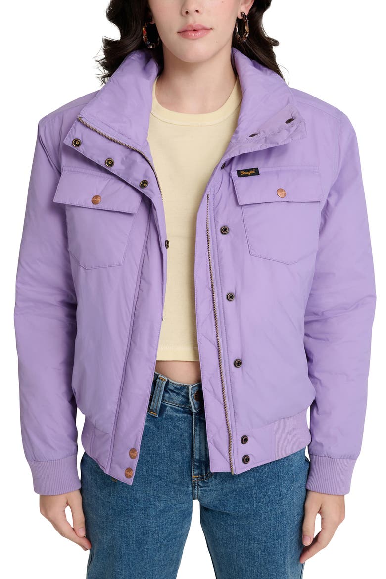 x Stranger Things Erica Bomber Jacket, Main, color, LIGHT PURPLE