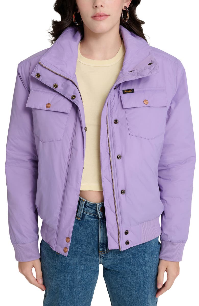 Wrangler x Stranger Things Erica Bomber Jacket, Main, color, Light Purple