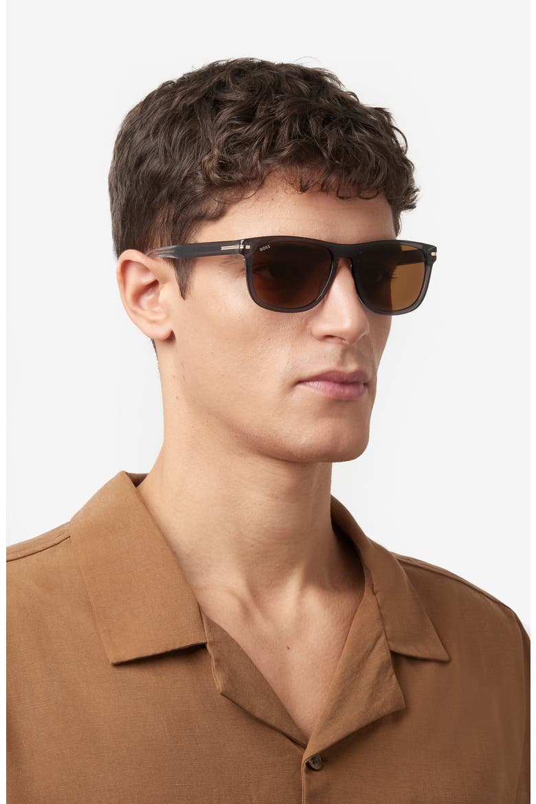 55mm Square Sunglasses, Alternate, color, GREY