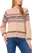 CeCe Fair Isle Stripe Cardigan
