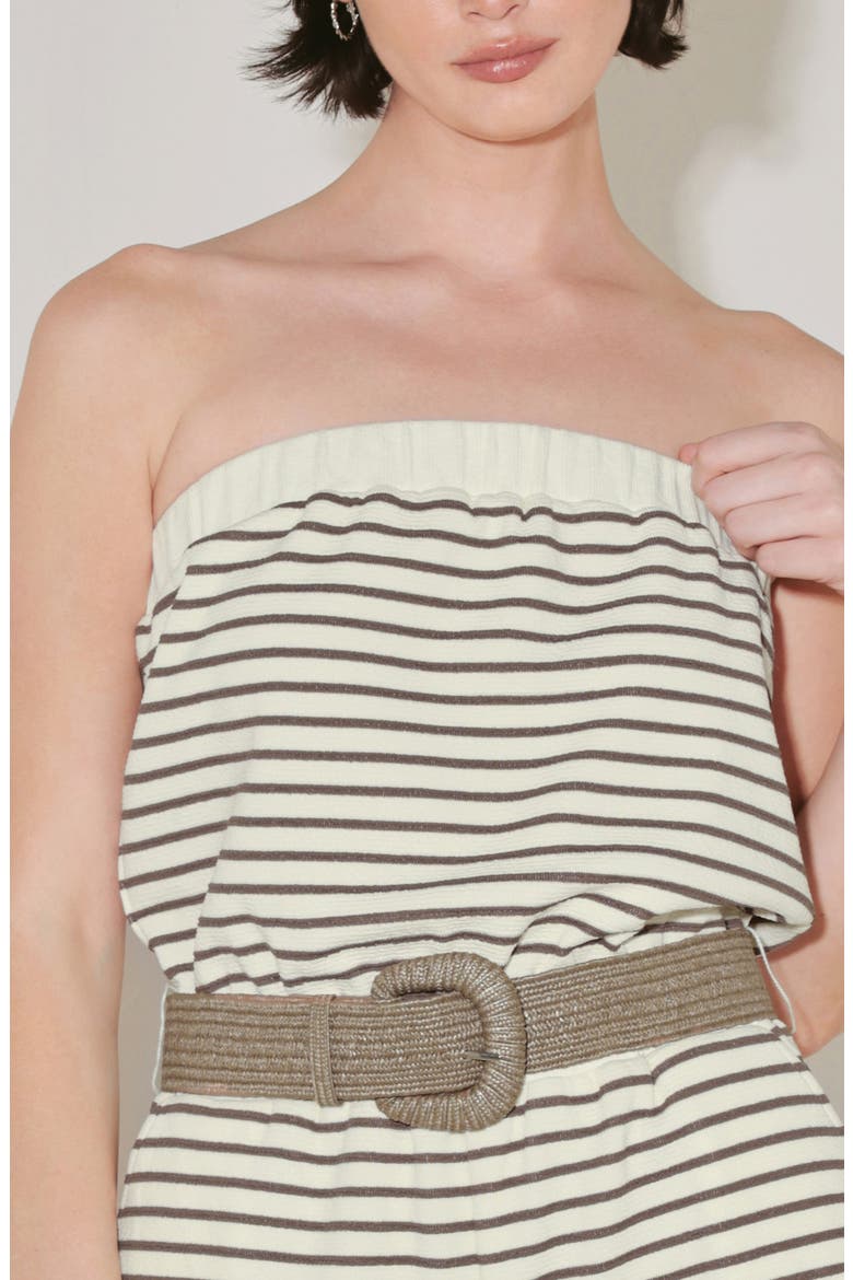 Stripe Strapless Romper, Alternate, color, TAUPE MULTI