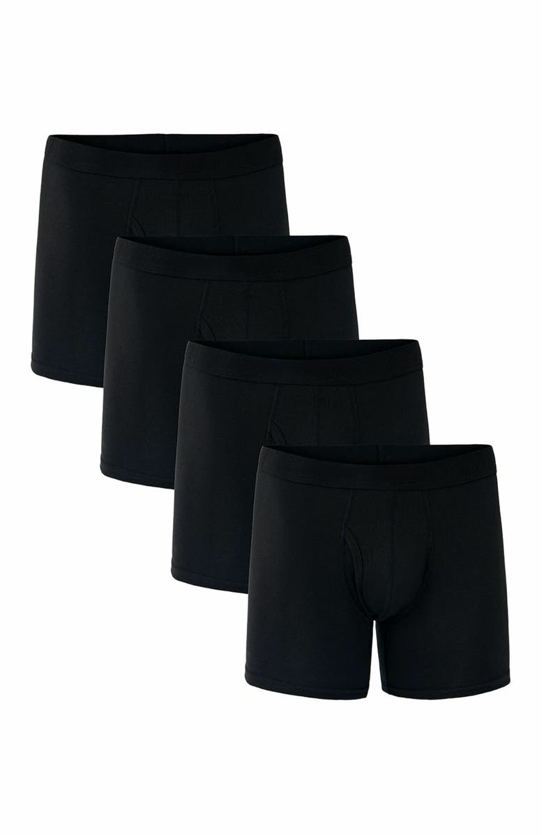 Pact Organic Cotton Everyday Boxer Brief 4-Pack, Main, color, Black
