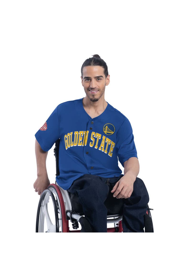 Men's G-III Sports by Carl Banks Royal Golden State Warriors Adaptive Star Player Fashion Baseball Jersey, Main, color, Royal