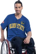 G-III SPORTS BY CARL BANKS Men's G-III Sports by Carl Banks Royal Golden State Warriors Adaptive Star Player Fashion Baseball Jersey