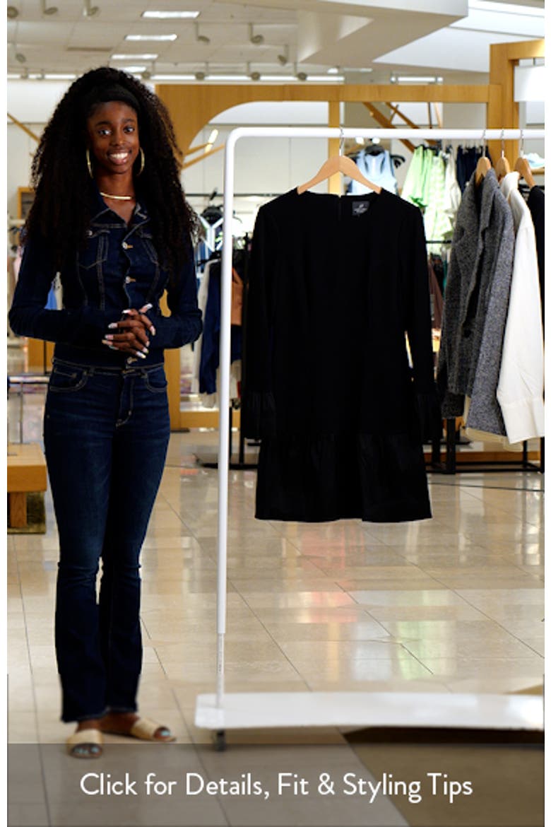 Long Sleeve Crepe & Taffeta Minidress video