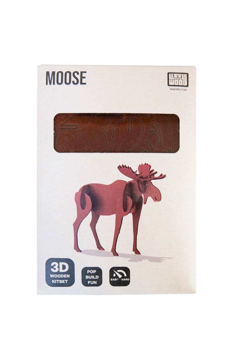 Little & Wood Woodlet Moose 3D Wooden Puzzle Kit, Easy Assembly, Ages 6+, Alternate, color, Multicolored