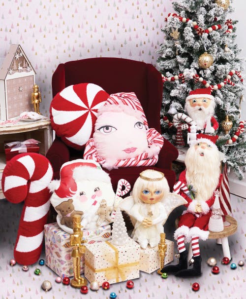 C & F Home C&f Home Candy Cane Shaped Christmas Throw Pillow, 11" X 25" In Red
