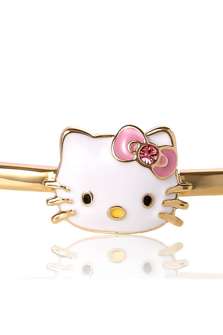 Gold-Tone Enamel Bangle Bracelet, Alternate, color, Gold